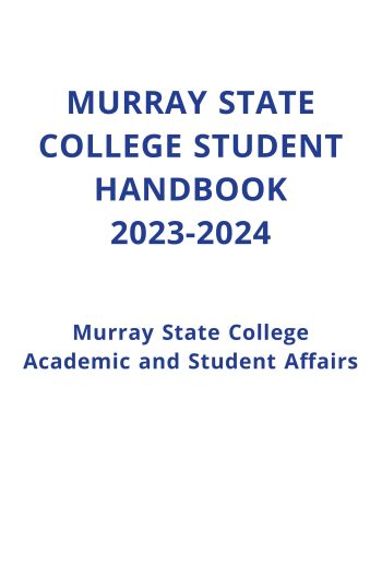 Cover image for Murray State College Student Handbook 2023-2024