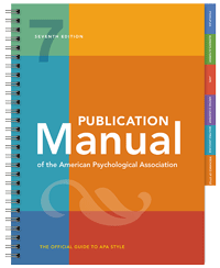 Cover of APA 7th Edition , choose this image to find the material at the library.
