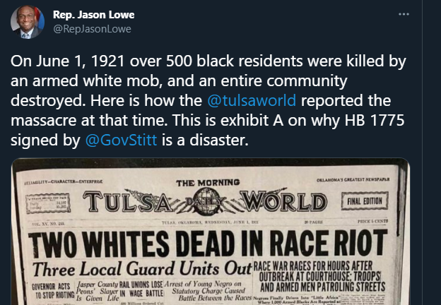 Rep. Jason Lowe tweet HB1775