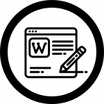 Icon for wiki shows a web page with a pencil adding writing to it