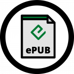ePUB icon dhows file with ePub logo that looks like lower case "e"