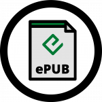 ePUB icon dhows file with ePub logo that looks like lower case &quot;e&quot;