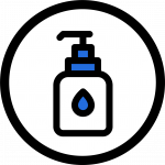 Icon showing bottle of hand sanitizer