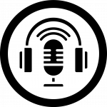 Podcast icon shows a microphone surrounded by headphones