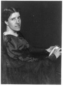 black and white photograph of Charlotte Perkins Gilman, ~1900
