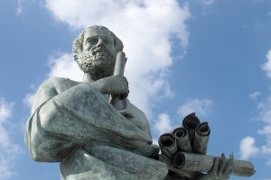 color photograph of Aristotle Statue