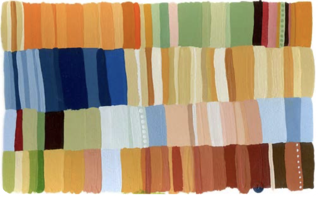 Figure 6. An abstract pattern of rectangles in a variety of muted earth tones, ranging from oranges to greens, blues, and browns. Image is titled “color swatches” by Nancy Muller (www.flickr.com/photos/kissabug/2469838932) and is licensed under CC BY-NC-ND 2.0.