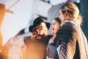 Happy Holidays Women Talking Laugh Image by StockSnap from Pixabay