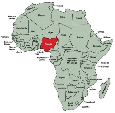 Figure 9.18 - Map of Africa with Nigerian Emphasis.