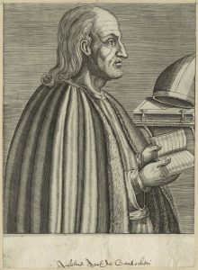 A late-16th century line engraving of St Anselm, inscribed Anselme Arch. de Cantorberi in secretary script. 7 5/8 in. x 5 ½ in. (195 mm x 141 mm) sheet.