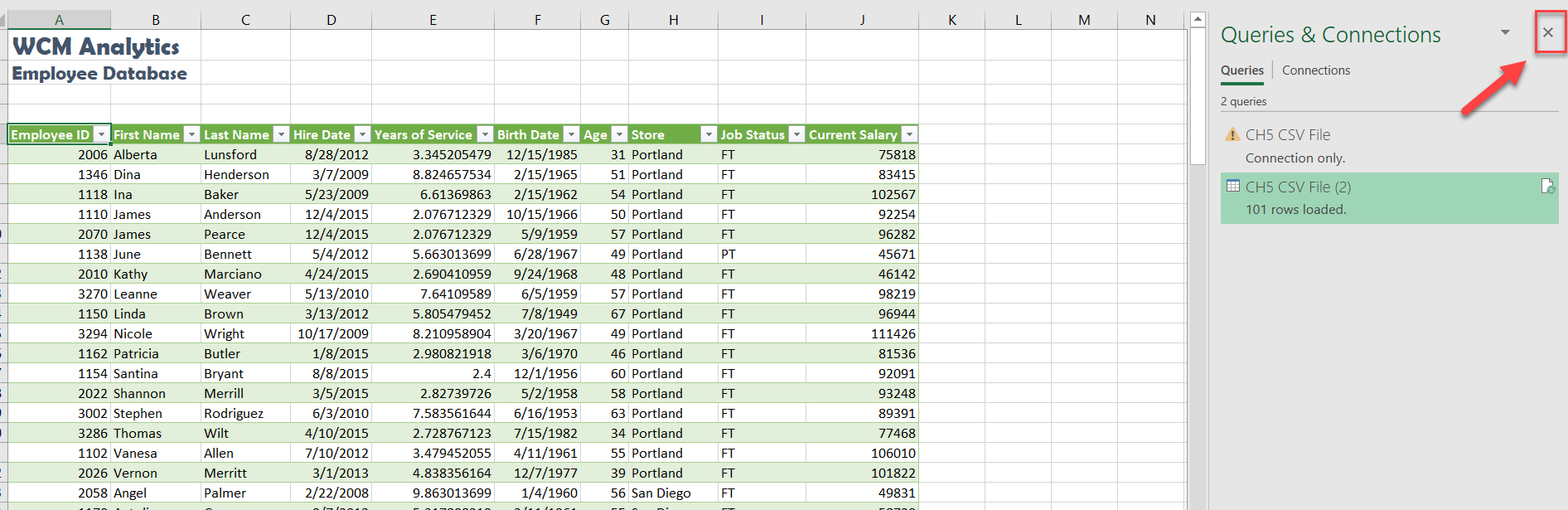 Screenshot Queries &amp; Connections Window