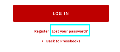 The Lost Your Password link on the log in form, highlighted.